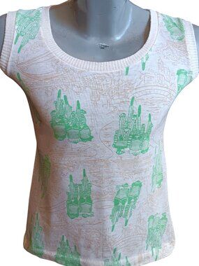 True Vintage T-shirt Small Tank Top Sleeveless Green Bicycles Single Stitch